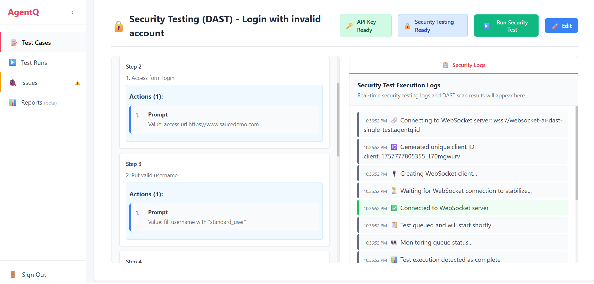 Testing Progress